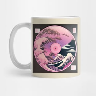 Pink Kanagawa Mountains Vinyl LP Mug